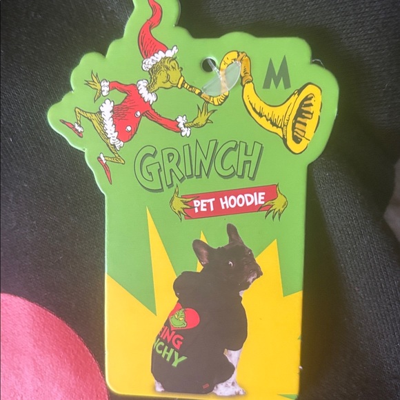 Grinch Pet Hoodie NWT, size medium , I ❤️ Being Grinchy 
Black and Red - Picture 6 of 10